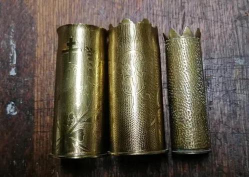 Gegraveerde militaire granaten 20e gevechtsvoeten WO1, Verzamelen, Militaria | Algemeen, Verzenden
