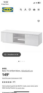 Meuble tv blanc laqué, Enlèvement, Comme neuf