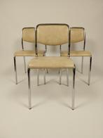 3 x Vintage Stoelen in Skai Leer, Jaren 70, Ophalen, Gebruikt, Beige, Bureaustoel