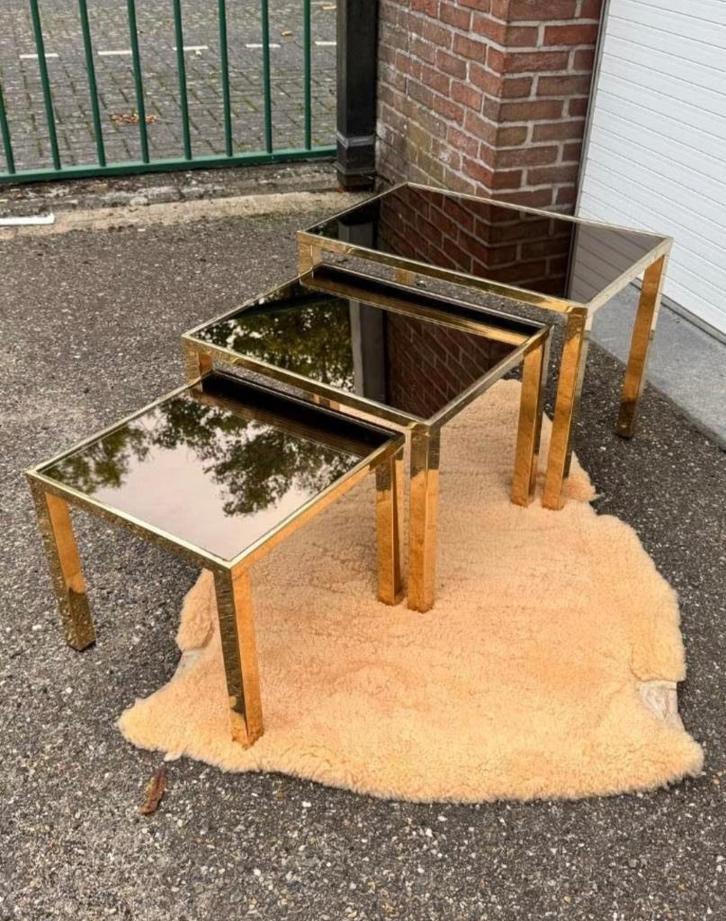 Belgochrom nesting tables, Antiek en Kunst, Antiek | Meubels | Tafels, Ophalen of Verzenden