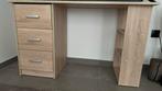 Bureau/kastje in houtkleur met lades en open rekken, Ophalen