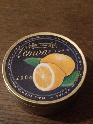 Boîte ronde en étain contenant des gouttes de citron, Enlèvement ou Envoi