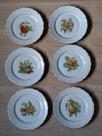 6 assiettes vintage  motif fruit  beschikbaar voor biedingen
