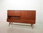Louis van Teeffelen vintage design teak Webe dressoir 1960s, Ophalen, Gebruikt, Glas, Met deur(en)