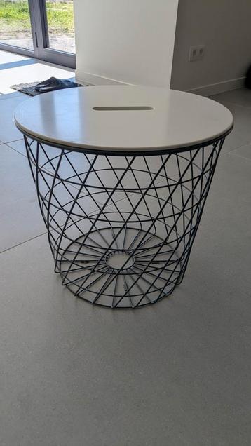 Ikea mand wit deksel , appelblauwzeegroen ijzerwerk, Huis en Inrichting, Ophalen, Zo goed als nieuw