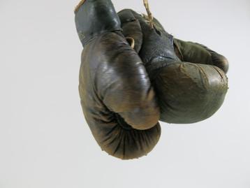 Gants de boxe, gants de boxe en cuir marque SVEN ca 1940