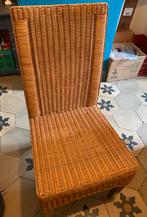 Six chaises de salle à manger. Roseau avec cadre en bois, Enlèvement, Osier ou Rotin, Landelijk, Brun