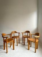 Serie van 4 houten stoelen uit de jaren 70, Ophalen of Verzenden