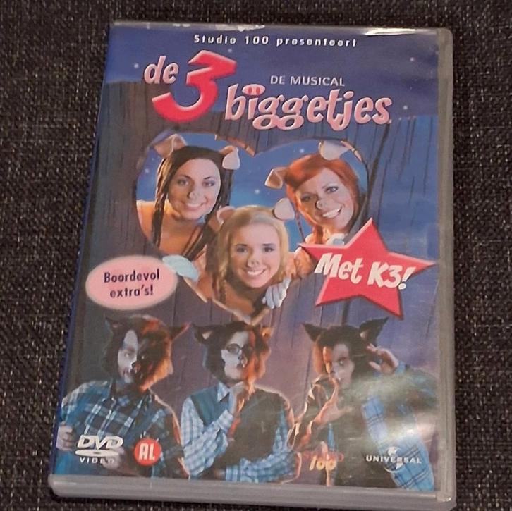 Dvd k3, de 3 biggetjes (originele k3), Cd's en Dvd's, Dvd's | Kinderen en Jeugd, Gebruikt, Film, Dieren, Alle leeftijden, Ophalen of Verzenden