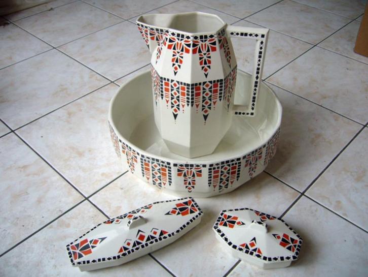 Lavabo set in Art Deco stijl, Antiek en Kunst, Curiosa en Brocante, Ophalen
