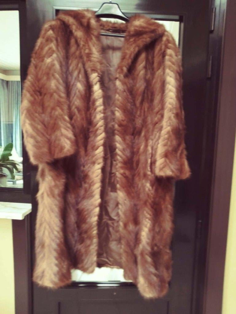 Bontjas 44/46 (geen gebruikssporen), Kleding | Dames, Jassen | Winter, Zo goed als nieuw, Maat 42/44 (L), Bruin, Ophalen