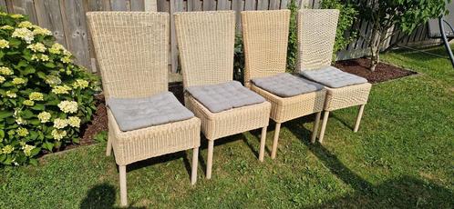 4 rieten stoelen, Huis en Inrichting, Stoelen, Gebruikt, Vier, Riet of Rotan, Ophalen