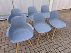 Zuiver albert kuip eetkamerstoelen 6 stuks, Design, Zo goed als nieuw, Grijs, Vijf, Zes of meer stoelen