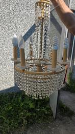 Vintage luster hanglamp met kristallen kasteel kroonluchter, Ophalen of Verzenden