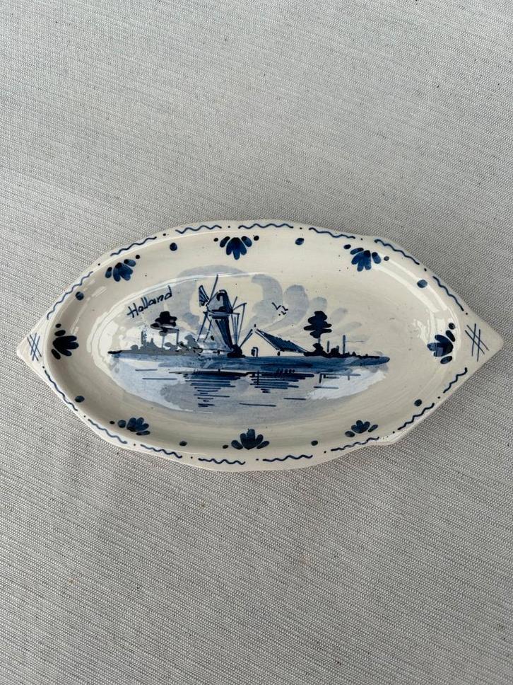 Plat bleu de Delft vintage avec moulin à vent, Antiquités & Art, Antiquités | Céramique & Poterie, Enlèvement
