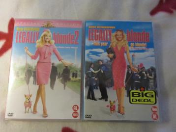 2x DVD : Legally Blonde 1 + 2 -- Komedie -- Witherspoon beschikbaar voor biedingen