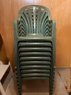 Stapelbare tuinstoelen set van 10- ideaal voor de zomer, Ophalen, Gebruikt, Kunststof, Stapelbaar
