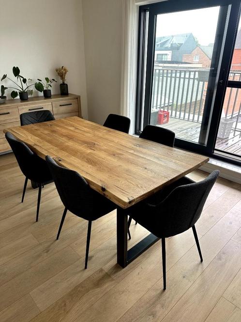 Massief eiken tafel, Huis en Inrichting, Tafels | Eettafels, Zo goed als nieuw, 50 tot 100 cm, 150 tot 200 cm, Vijf personen of meer