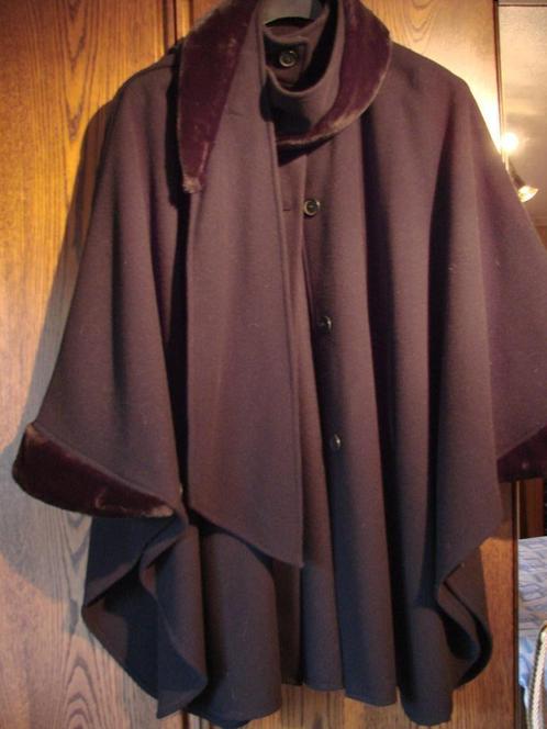 design winter capemantel :merk met pelssjaal, Kleding | Dames, Jassen | Winter, Zo goed als nieuw, Maat 42/44 (L), Zwart, Ophalen of Verzenden