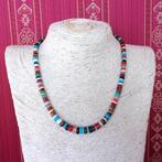 Navajo surferketting in koraal, turkoois, jaspis, parelmoer, Handtassen en Accessoires, Blauw, Nieuw, Ophalen of Verzenden, Met edelsteen