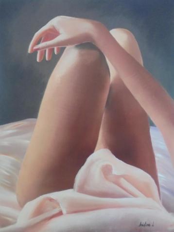 olieschilderij verleiding 3 (60x80) beschikbaar voor biedingen