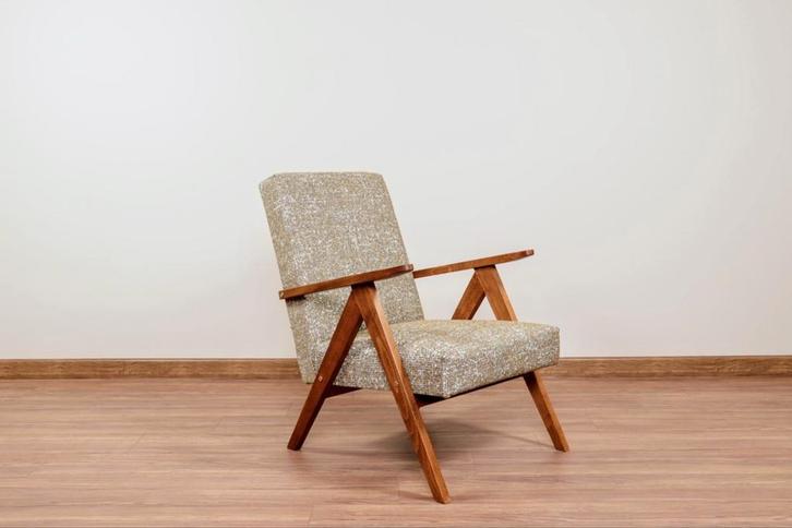 Scandinavian armchair green granola mélange zig zag, Antiek en Kunst, Antiek | Meubels | Stoelen en Sofa's, Ophalen of Verzenden