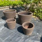 Pots en pierre, Steen, 25 tot 40 cm, Tuin, Rond