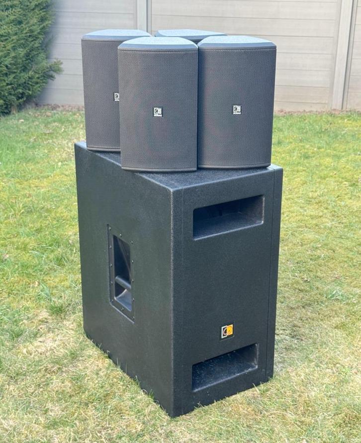 Audac Xeno 6 + 12" Subwoofer & T2 Versterker set, Audio, Tv en Foto, Luidsprekerboxen, Zo goed als nieuw, Subwoofer, 120 watt of meer