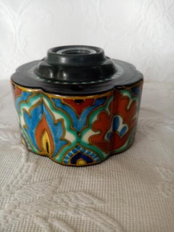 Goudse Hollandse inktpot in keramische art deco periode 1930 beschikbaar voor biedingen