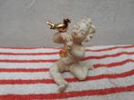 beeldje PUTTI met vogeltje en fluit porcelein, Antiek en Kunst, Ophalen of Verzenden