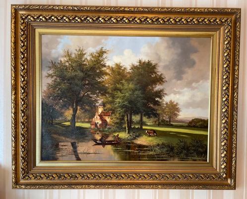 Groot landschap van Cees Hasman, olie op doek, Antiek en Kunst, Kunst | Schilderijen | Klassiek, Ophalen
