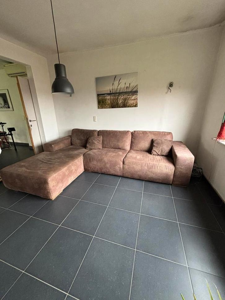 Lederen zetel, Huis en Inrichting, Zetels | Complete zithoeken, Gebruikt, Ophalen