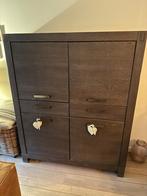 Half hoge kast in donkere eik, Huis en Inrichting, Kasten | Buffetkasten, Ophalen, Gebruikt, 100 tot 150 cm, Eikenhout