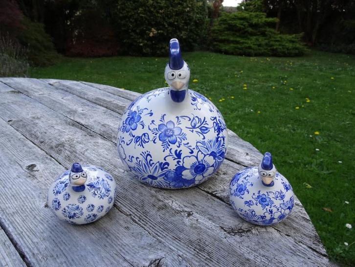 3 Hens J Line - Trio Delf - Cadeau-idee!!, Verzamelen, Porselein, Kristal en Bestek, Zo goed als nieuw, Beeldje(s), Porselein