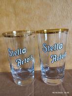 2 oude STELLA ARTOIS geëmailleerde glazen 33 cl., Verzamelen, Gebruikt, Borrel- of Shotglas, Ophalen