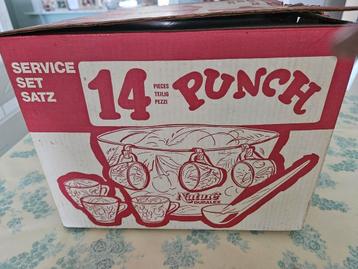 14 delige punch bowl set (zie beschrijving)