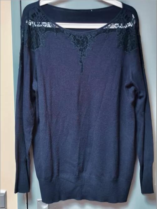 Trui - UN JOUR AILLEURS - maat 46, Kleding | Dames, Truien en Vesten, Zo goed als nieuw, Maat 46/48 (XL) of groter, Blauw, Ophalen of Verzenden