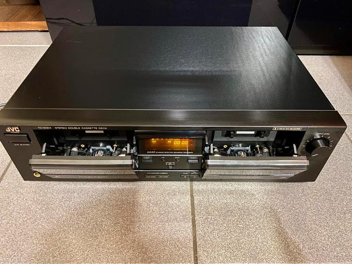 JVC TD-W204 dubbele cassettedeck, TV, Hi-fi & Vidéo, Decks cassettes, Double, JVC, Commandes tactiles, High speed dubbing, Tape counter