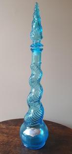 Glazen fles met stopper/Italiaans glas/ Murano karaf, Antiek en Kunst, Ophalen of Verzenden