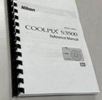 NIKON COOLPIX S3500 Camera uitgebreide handleiding - geprint, Ophalen of Verzenden, 1980 tot heden