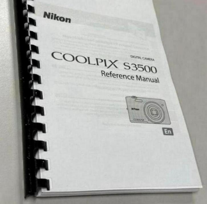 NIKON COOLPIX S3500 Camera uitgebreide handleiding - geprint, Verzamelen, Foto-apparatuur en Filmapparatuur, 1980 tot heden, Ophalen of Verzenden