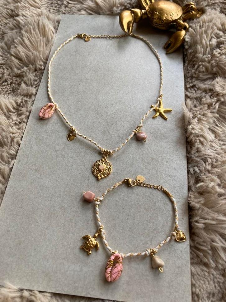 Handgemaakte Sieraden Pink Shell ByJ&S Stainless Steel, Handtassen en Accessoires, Overige Accessoires, Nieuw, Ophalen of Verzenden