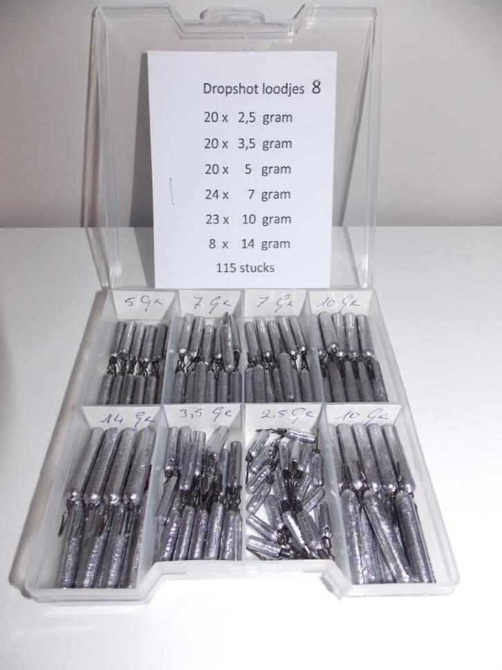 Box dropshot loodjes, Watersport en Boten, Hengelsport | Roofvissen, Nieuw, Complete set, Ophalen of Verzenden