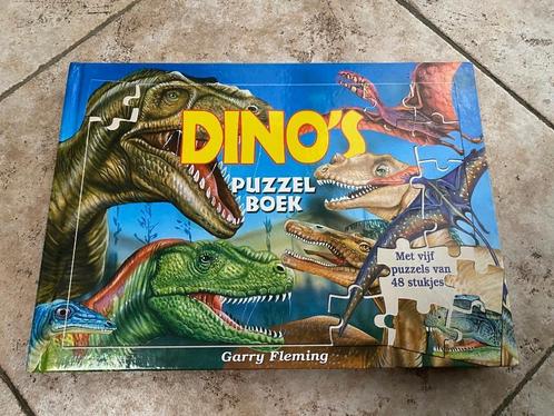 Dino's Puzzelboek - 5 x 48 stuks - Garry Fleming, Hobby & Loisirs créatifs, Sport cérébral & Puzzles, Comme neuf, Livre casse-tête