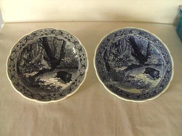 2 Prachtige Vintage Delftse Wandborden 31 cm – Royal Sphinx  beschikbaar voor biedingen