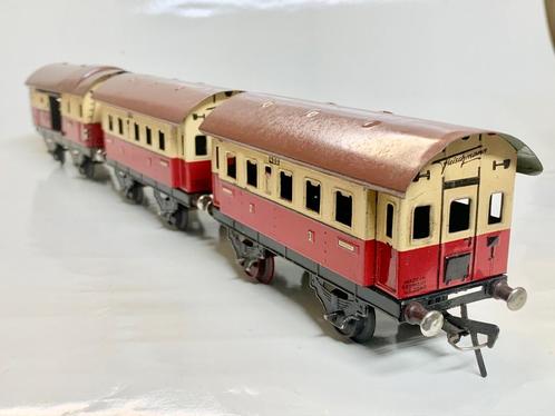 Fleischmann spoor 0. 3 personenwagons., Hobby & Loisirs créatifs, Trains miniatures | Échelles Autre, Utilisé, Wagon, Fleischmann