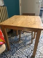 Houten tafel, Huis en Inrichting, Tafels | Eettafels, Ophalen, Gebruikt, Vierkant, Tot twee personen