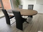 Nieuwe eiken ovale eettafel 220x100cm, 100 tot 150 cm, Eikenhout, Ophalen of Verzenden, Ovaal