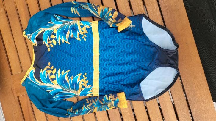 NOUVEAU Justaucorps competition flyingfox 4Y-12Y, Sport en Fitness, Turnen, Nieuw, Turnpak(je), Blauw, Ophalen of Verzenden