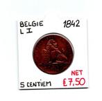 5 CENTIEM 1842   LEOPOLD I    BELGIE    € 7,50, Postzegels en Munten, Ophalen of Verzenden, Brons, Losse munt